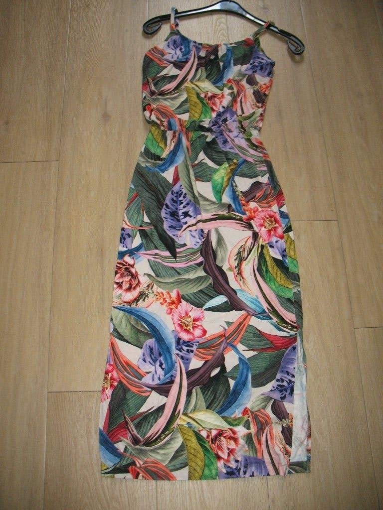 Steps Zomerse Maxi-jurk met Tropische Print Mt 34/ XS, Kleding | Dames, Maat 38/40 (M), Meerkleurig, Ophalen of Verzenden, Zo goed als nieuw