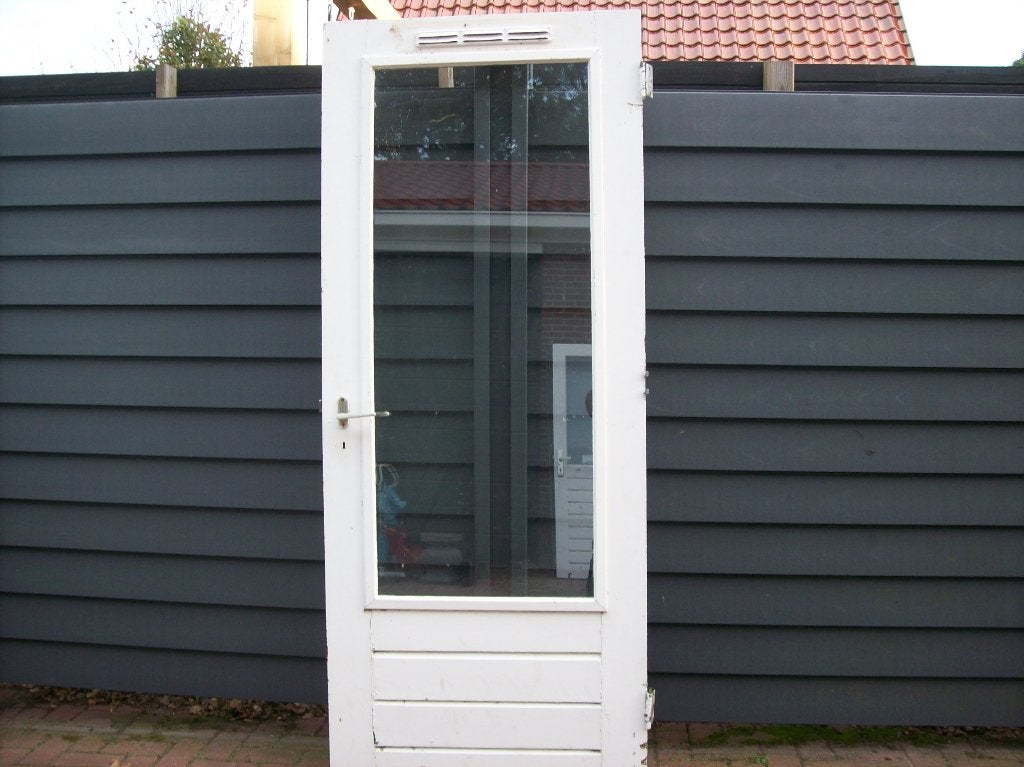 deur met glas, Ophalen, Gebruikt, 80 tot 100 cm, Buitendeur