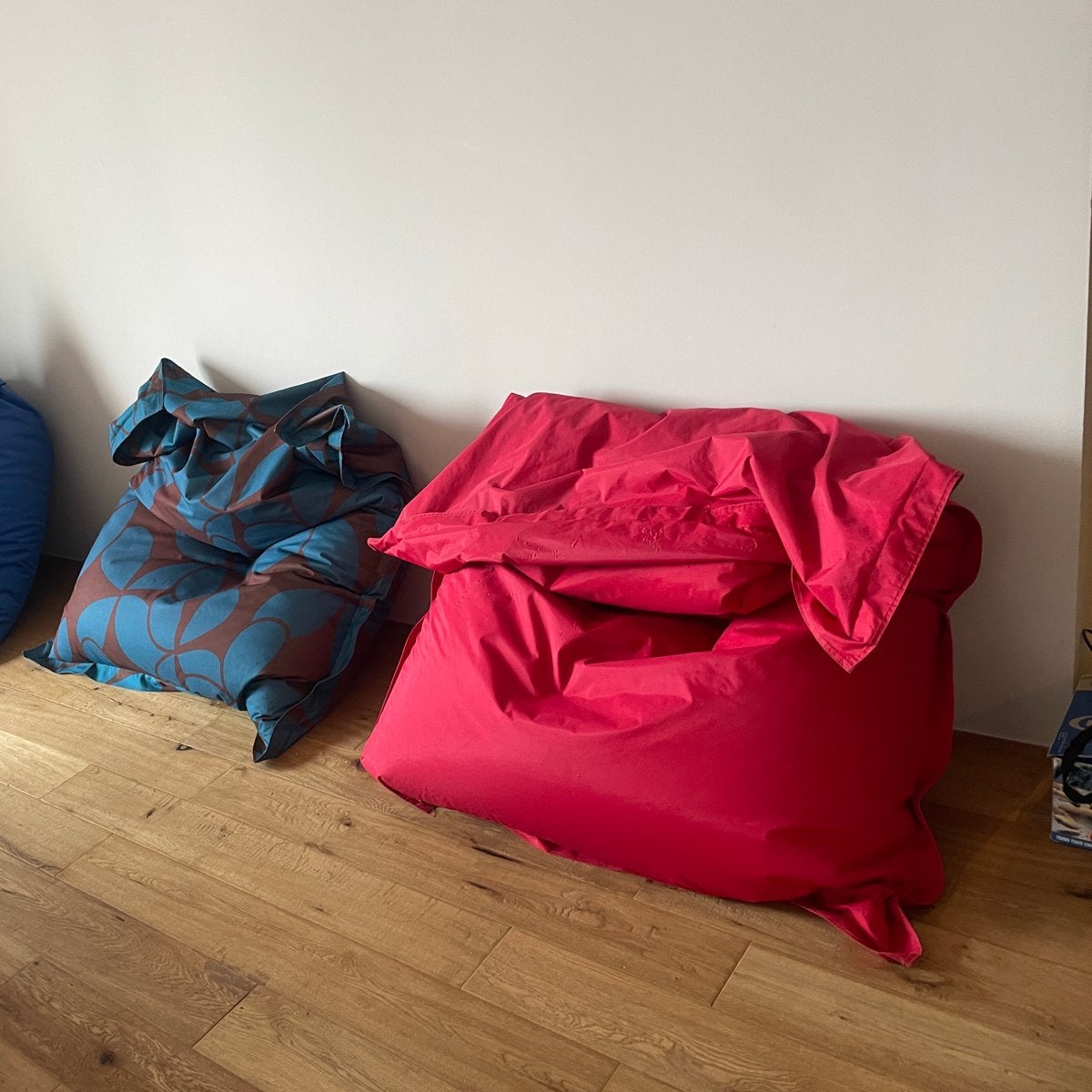 Fatboy zitzakken - rood, blauw en patroon, Ophalen of Verzenden, Gebruikt, Meerkleurig, Zitzak