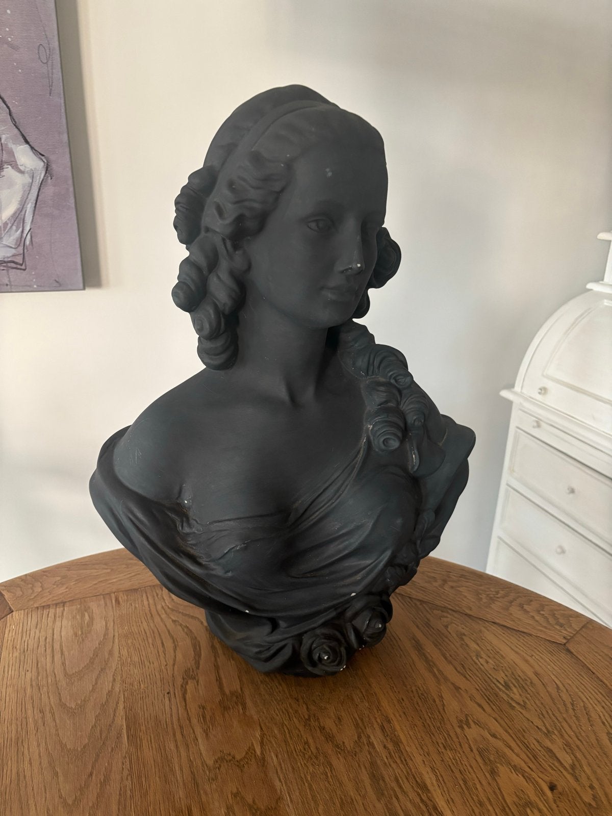 Antieke buste van vrouw - Onbeschadigd met licht verfverlies, Ophalen, Gips, Buste, 20 - 50 cm