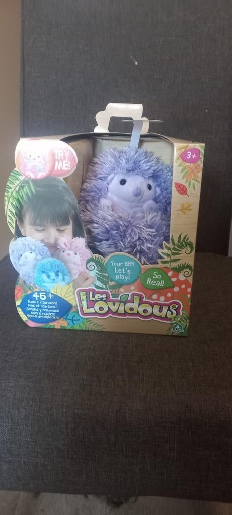 Nieuwe Lovidous Egel Knuffel - Interactief Speelgoed, Paars, Overige merken, Overige karakters, Nieuw