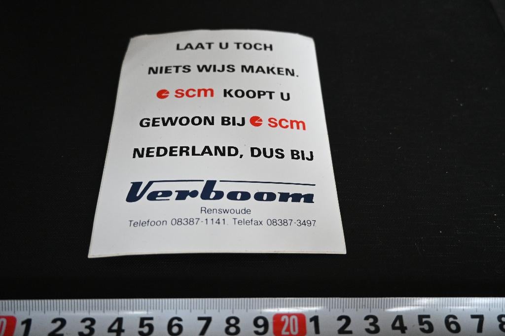 sticker Renswoude VERBOOM  SCM Nederland, Ophalen, Zo goed als nieuw