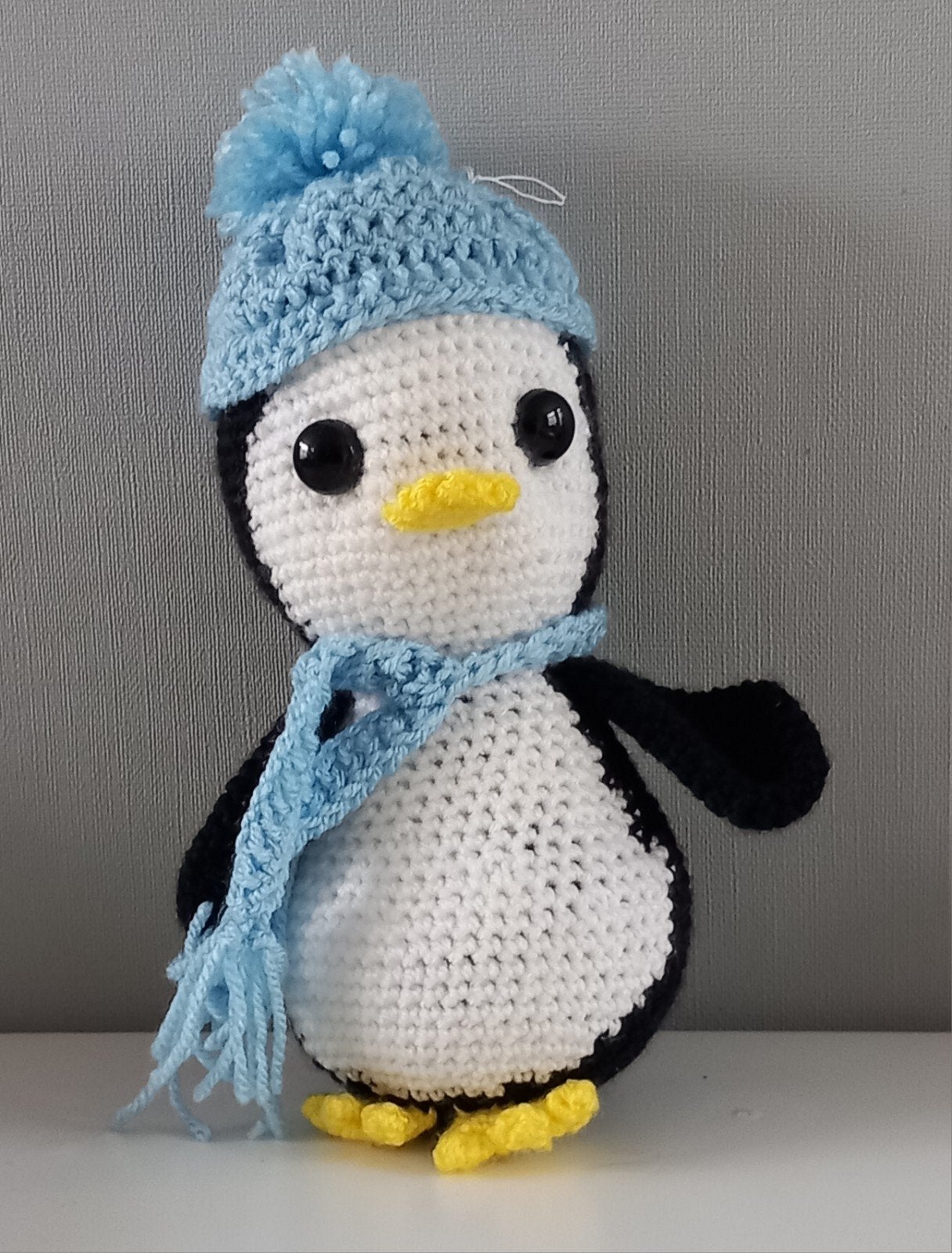 Gehaakte Pinguïn Knuffel met Muts en Sjaal, Pinguïn, Overige merken, Overige karakters, Handgemaakt