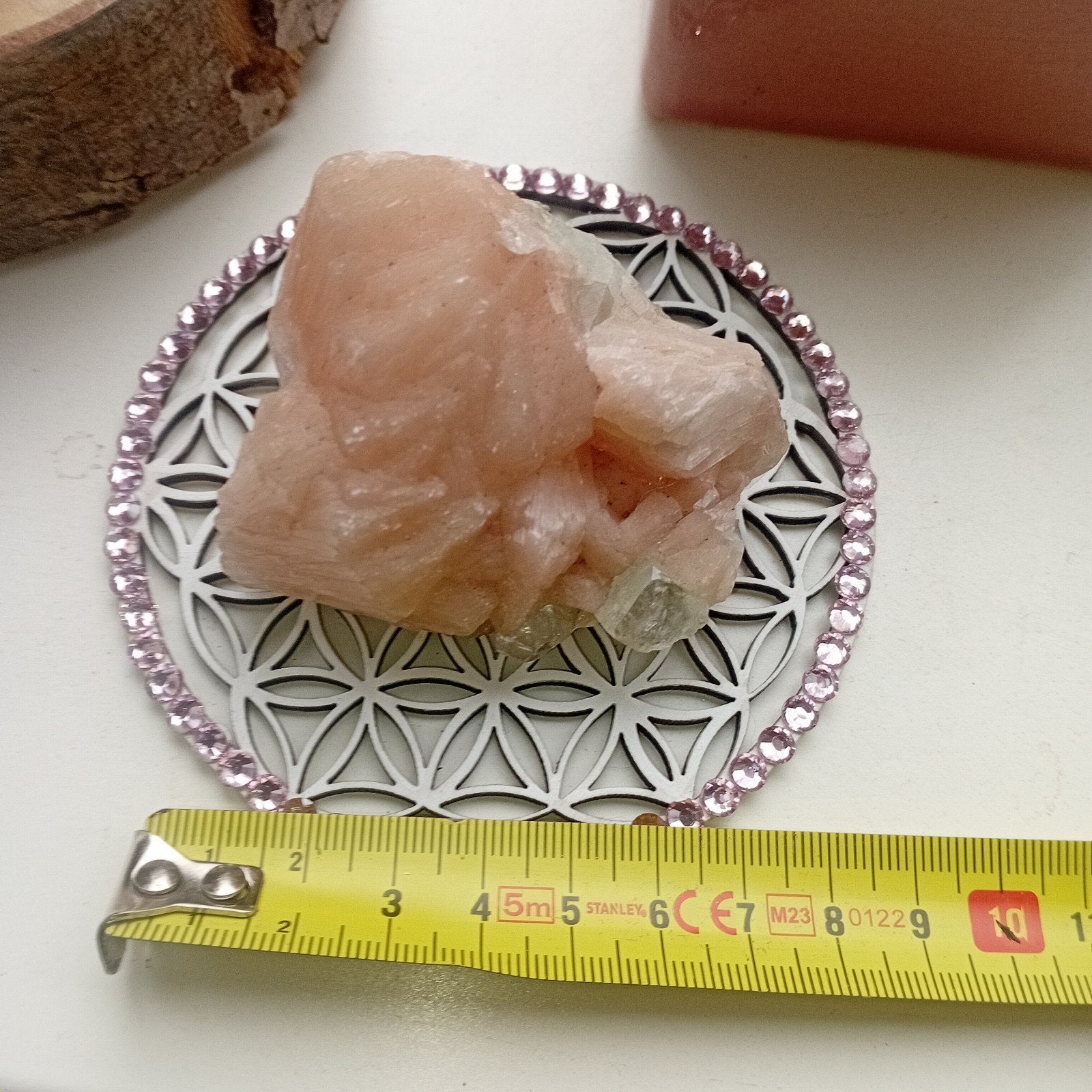 Mooie set van 4 kristallen & mineralen (o.a Stilbiet), Ophalen of Verzenden, Zo goed als nieuw