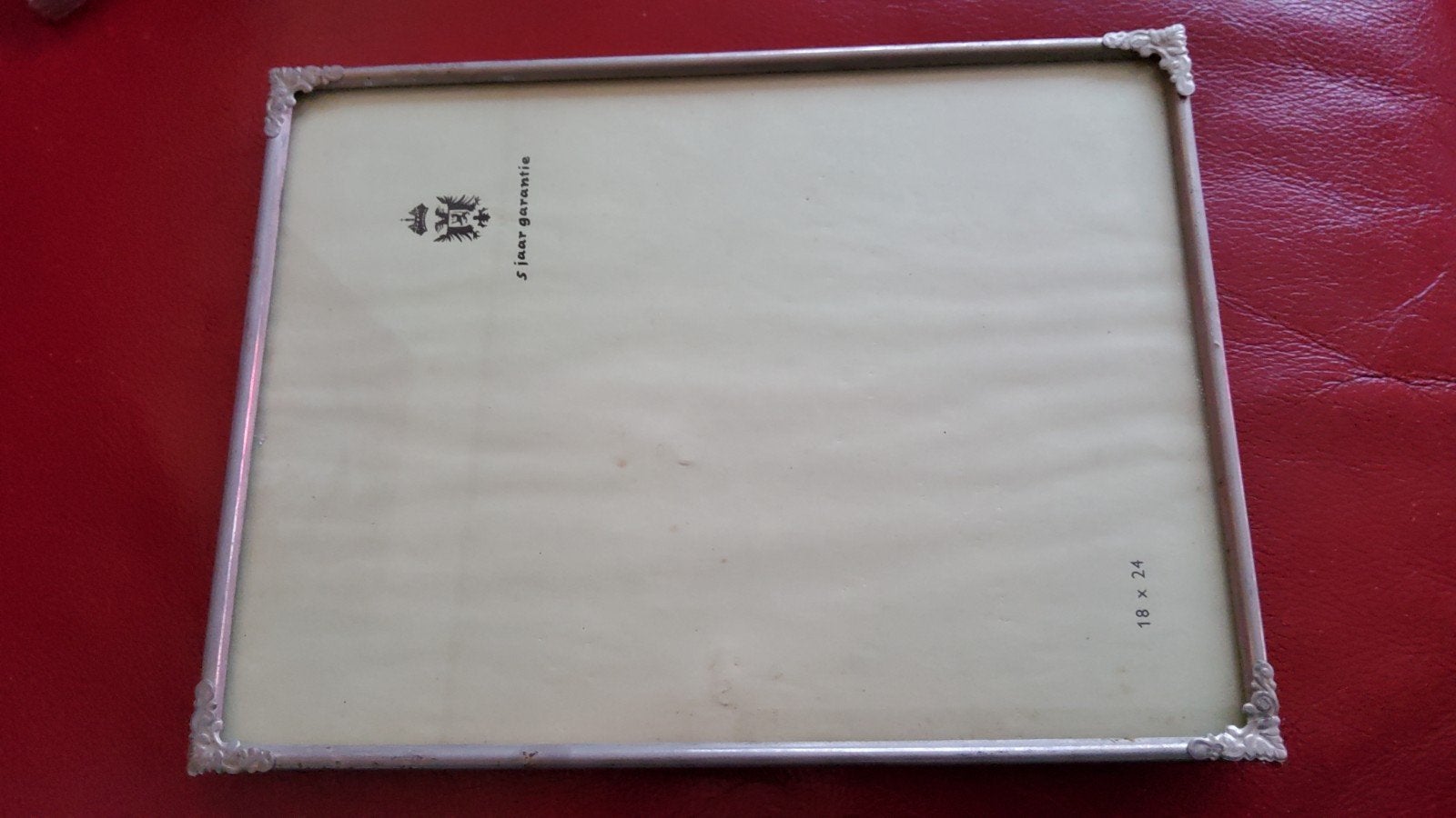Antiek groot zilver kleur fotolijstje gemerkt bewerkte hoek., Ophalen of Verzenden