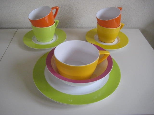 Mepal Rosti Wave 6 X + Retro Mepal groene schaaltjes, Ophalen of Verzenden, Zo goed als nieuw
