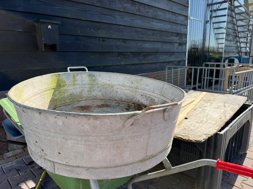 Zinken teil groot rond, Ophalen of Verzenden, Zo goed als nieuw, Metaal, 30 tot 60 cm