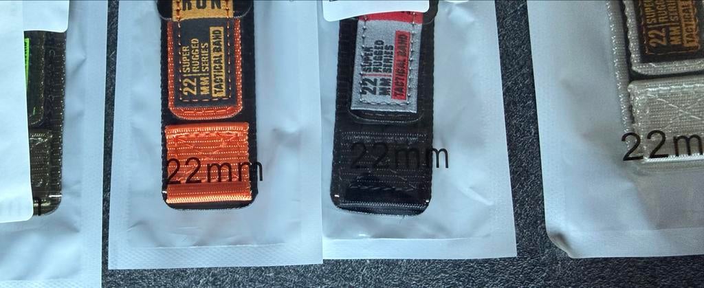 22mm Nylon Band voor Samsung/Huawei Smartwatches, Ophalen of Verzenden, Nieuw, Zwart, Android