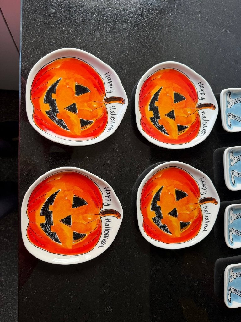 Blond Amsterdam Halloween pompoen schaaltjes 4 stuks, Ophalen, Modern, Aardewerk, Blond Amsterdam