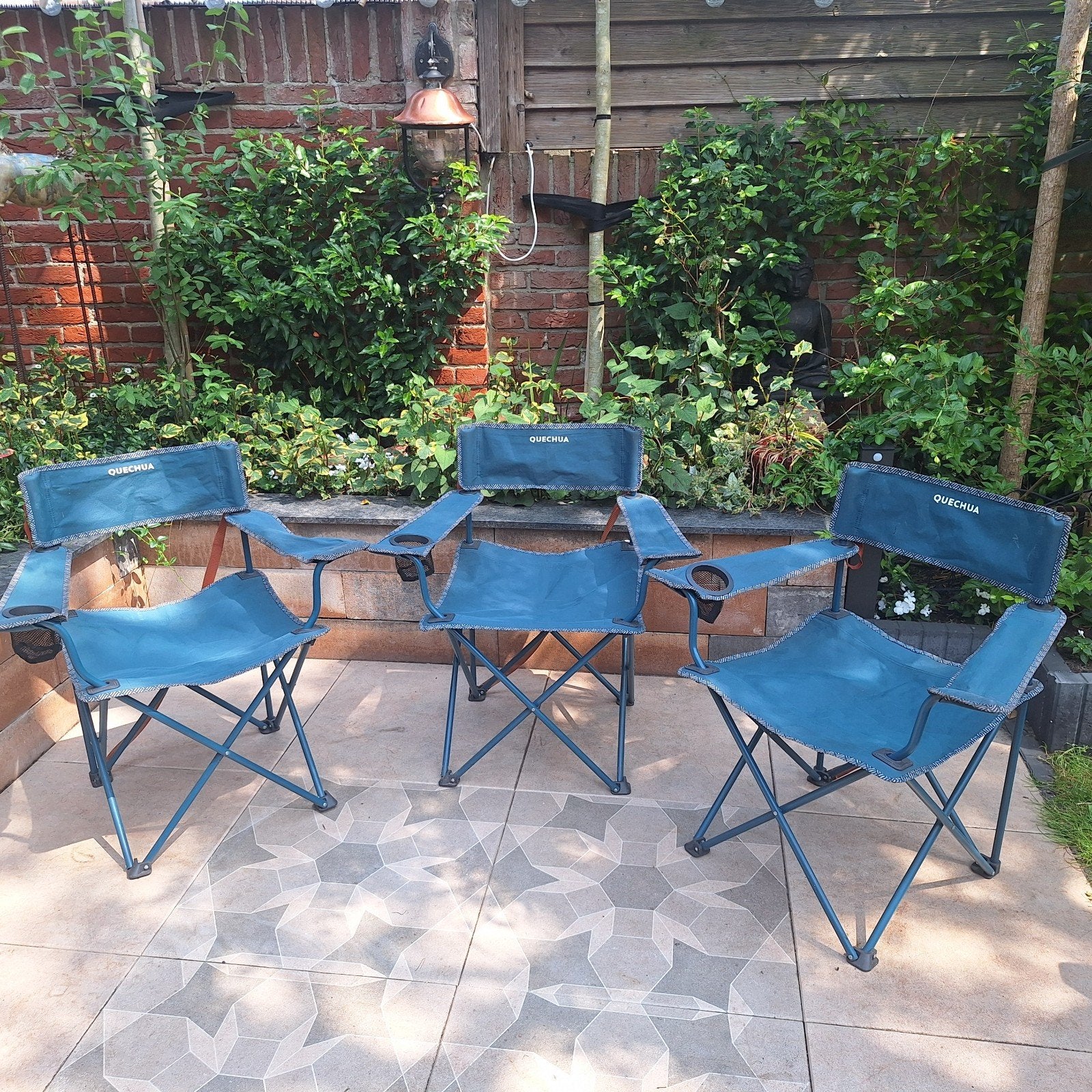 Set van 3 Quechua campingstoelen - Zo goed als nieuw, Caravans en Kamperen, Ophalen of Verzenden, Zo goed als nieuw, Campingstoel