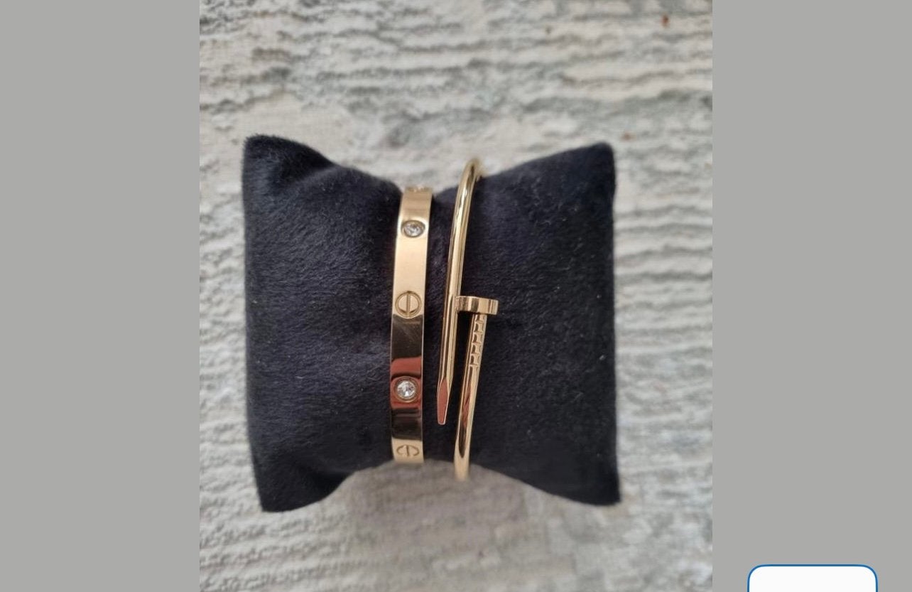 Armband stijl staal cartier love & Spijker, Ophalen of Verzenden, Nieuw, Goud, Staal