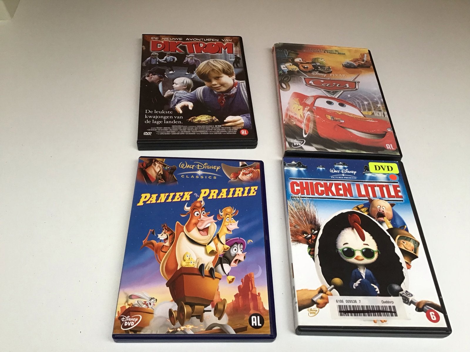 DVD Collectie: Dik Trom, Cars, Paniek op de Prairie, Chicken, Cd's en Dvd's, Gebruikt, Verzamelbox, Alle leeftijden, Nederlands