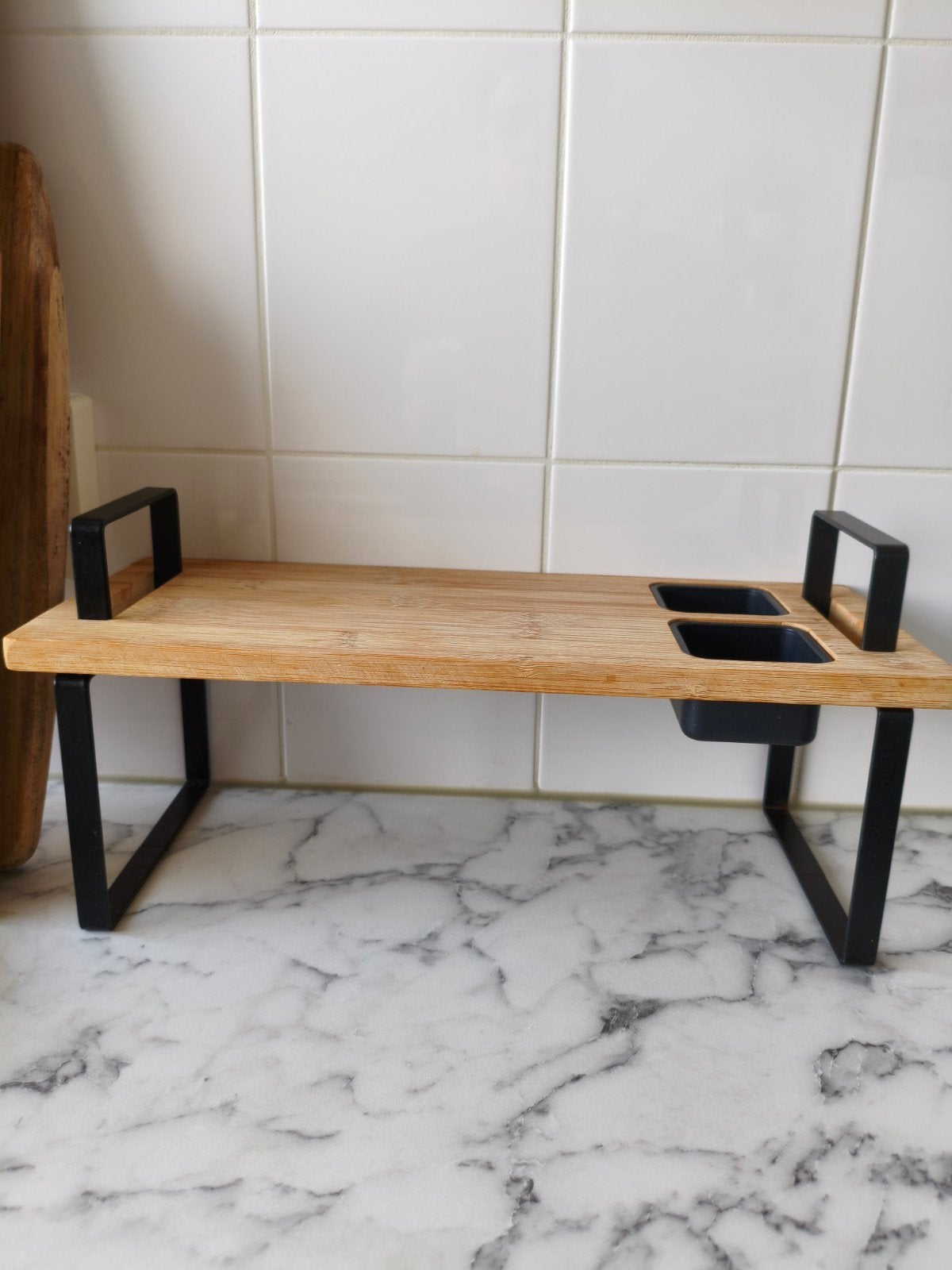 Gusta Dipit serveerplank met 2 sausbakjes en handgrepen, Ophalen of Verzenden