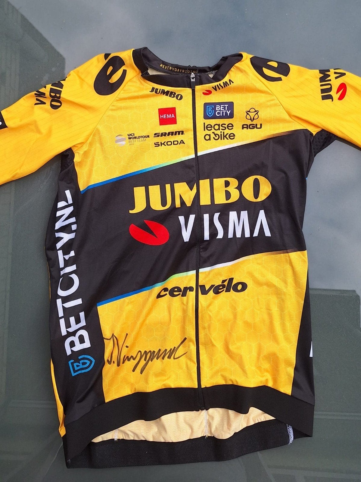 Gesigneerd Jumbo Visma Vingegaard Wielershirt, Ophalen of Verzenden, Nieuw