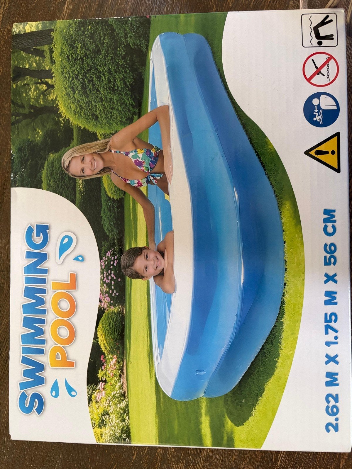 Opblaaszwembad 2.62m x 1.75m x 56cm, Tuin en Terras, Zwembaden, Nieuw, Opzetzwembad, Minder dan 80 cm, Minder dan 200 cm, Ophalen