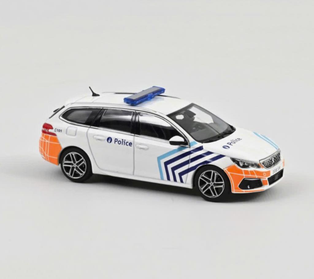 Peugeot 308 SW 2018 Politie Belgie 1:43 NOREV ref. 473945, Verzenden, Nieuw, Auto, Norev