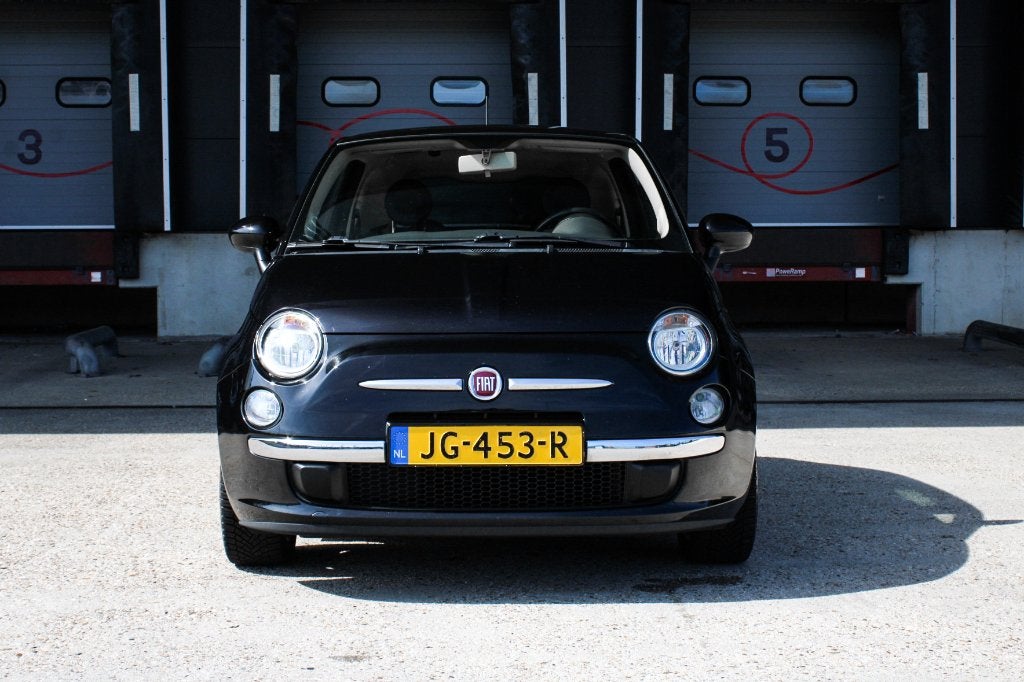 Fiat 500 1.2 Lounge 2013 Zwart Panoramadak Airco, Auto's, Voorwielaandrijving, Euro 5, Stof, 1242 cc