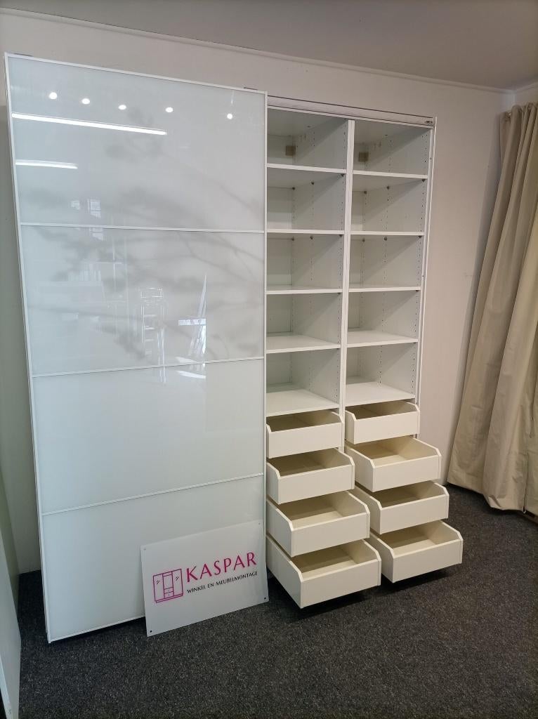Wit kledingkast ikea pax 200x236 leveren/monteren, 200 cm of meer, Ikea, Met klep(pen), Ophalen of Verzenden