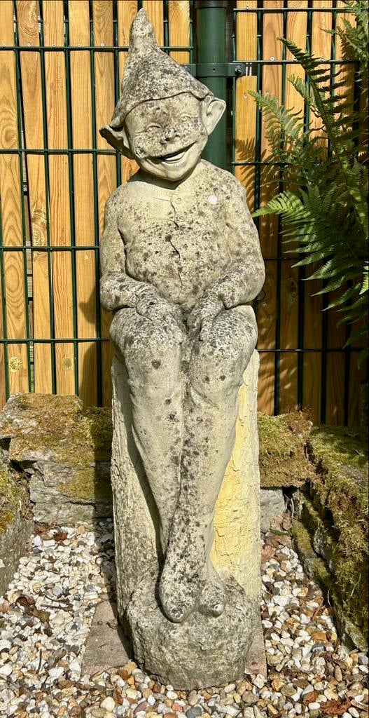 Vintage grote Elf  Beeld - Beton, Tuin en Terras, Ophalen, Gebruikt