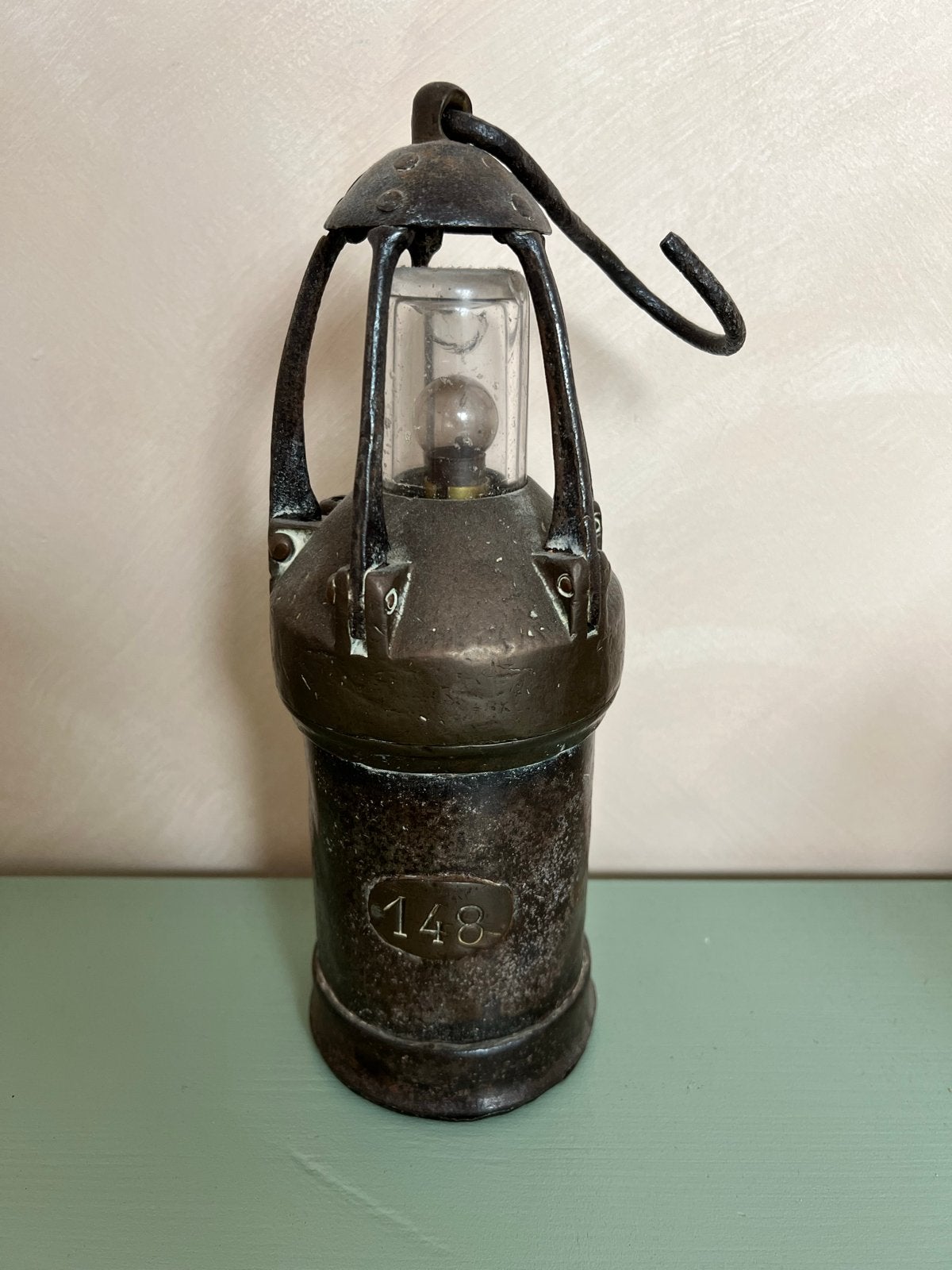 Antieke mijnlamp - Uniek decoratiestuk, Ophalen of Verzenden