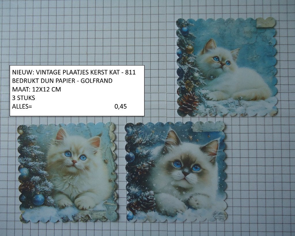 ⚠️nu 0,30: vintage plaatjes kerst kat 811 ( alleen verzenden, Hobby en Vrije tijd, Kaarten | Zelf maken, Ophalen, Nieuw, Kerst