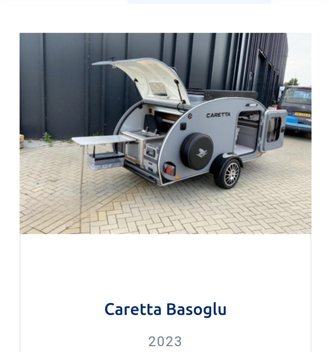 Caretta Mini Caravan 2023 incl. Thule luifel en accesoires., Caravans en Kamperen, Overige merken, Tot en met 2, Schokbreker, Lengtebed