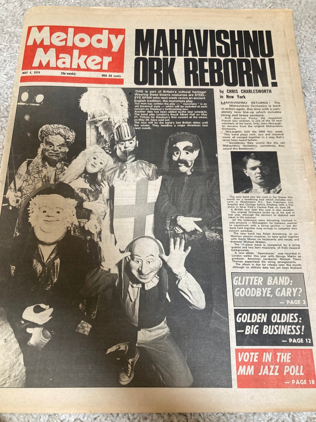 MELODY MAKER 1974 TRAFFIC Jethro Tull KINKS Zappa BYRDS, Ophalen of Verzenden, Gelezen, Muziek, Film of Tv