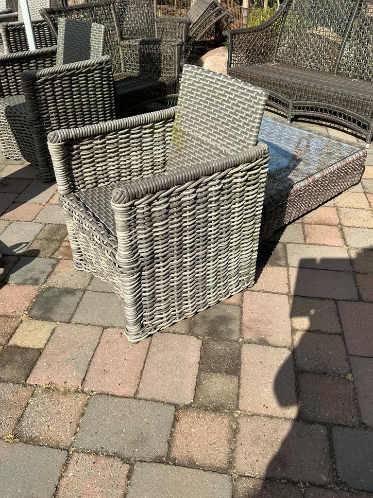 Applebee rieten stoelen,in perfecte staat met kussens, Tuin en Terras, Tuinsets en Loungesets, Overige materialen, 6 zitplaatsen