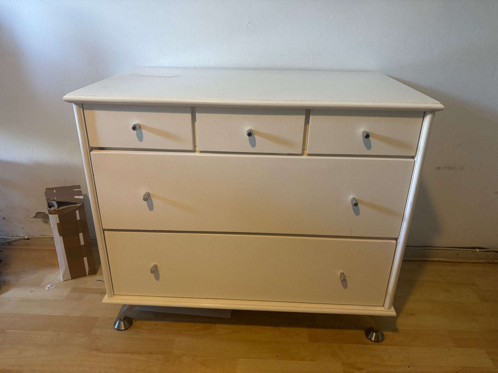 Wit kastje voor tv of opslag (H67xL73xB46), Ophalen, Gebruikt, 50 tot 100 cm, Met lade(s)