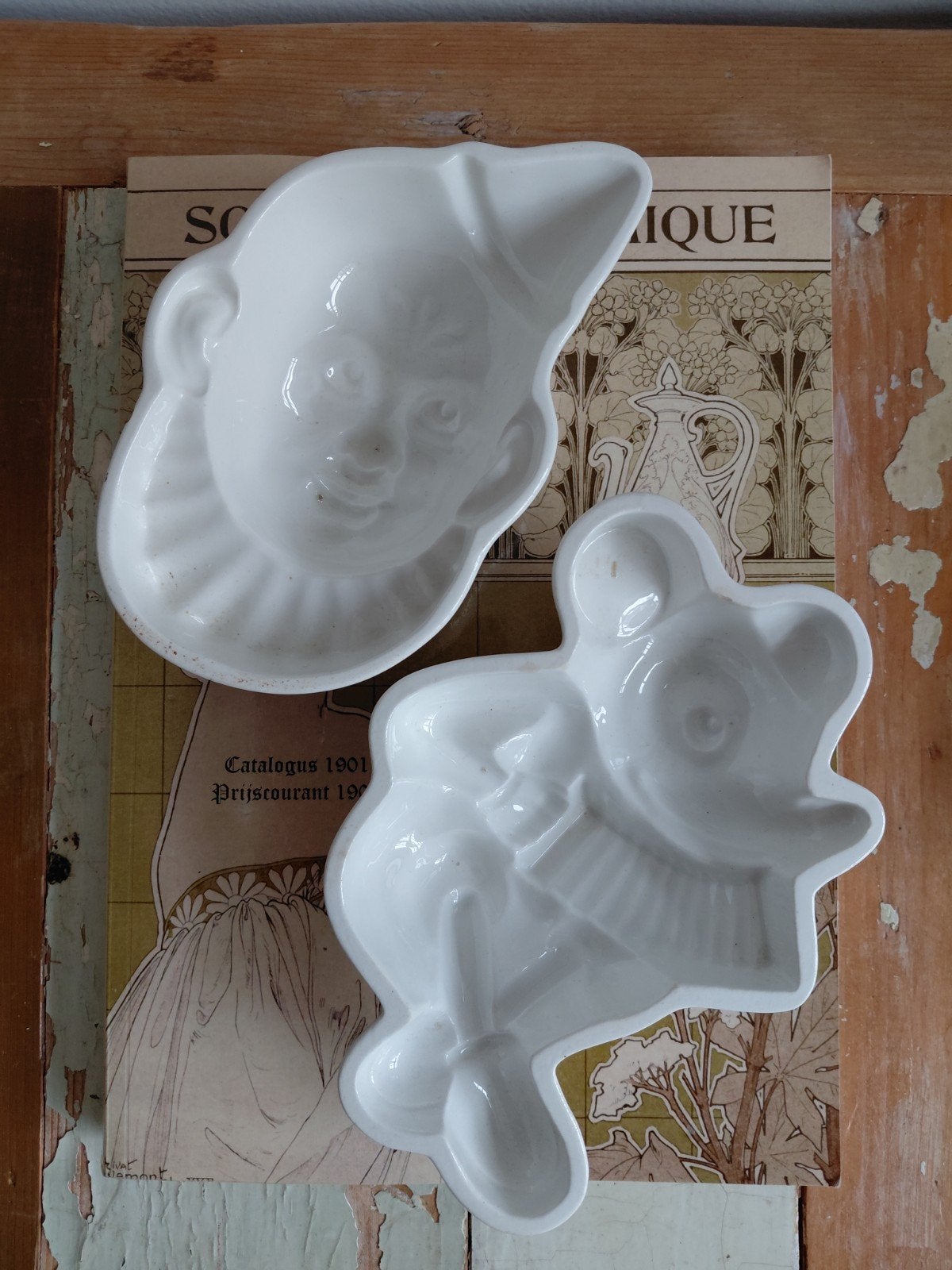 2 Puddingvormen van Societe Ceramique Maastricht., Antiek en Kunst, Ophalen of Verzenden