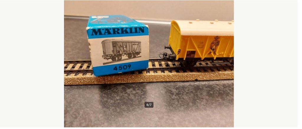 HO Märklin 4509 Bananen wagon., Ophalen, Wisselstroom, Wagon, Zo goed als nieuw