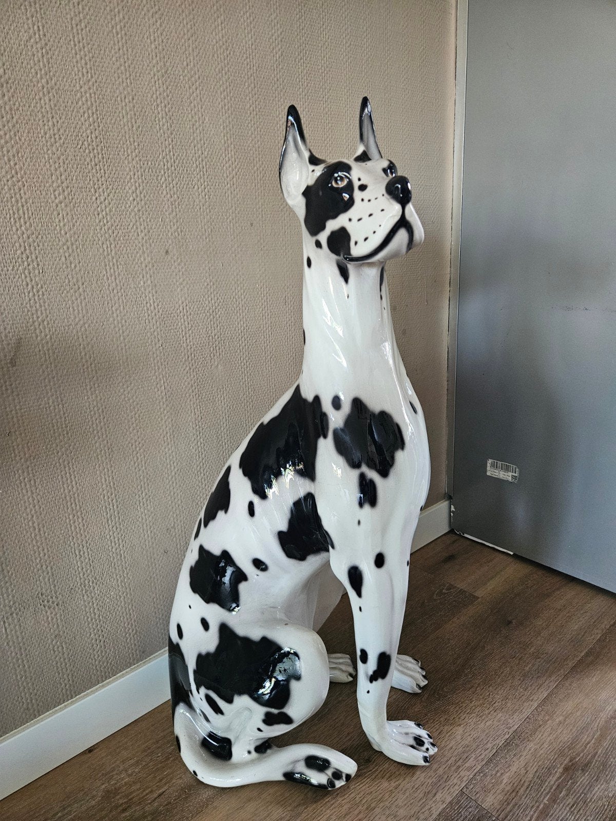 vintage Deense Dog Beeld - Keramiek - 1970 Itiliaans, Ophalen, Meerkleurig, Zo goed als nieuw, Modern