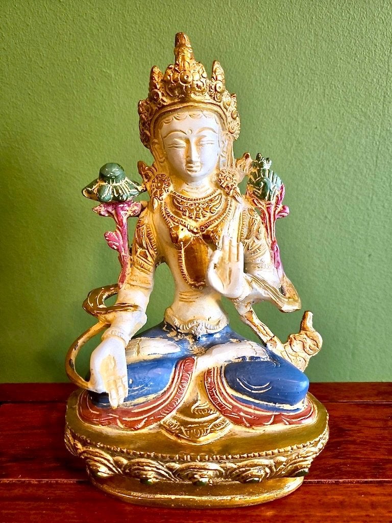 WITTE TARA BEELD BRONS 20 CM, Ophalen of Verzenden, Nieuw, Religie