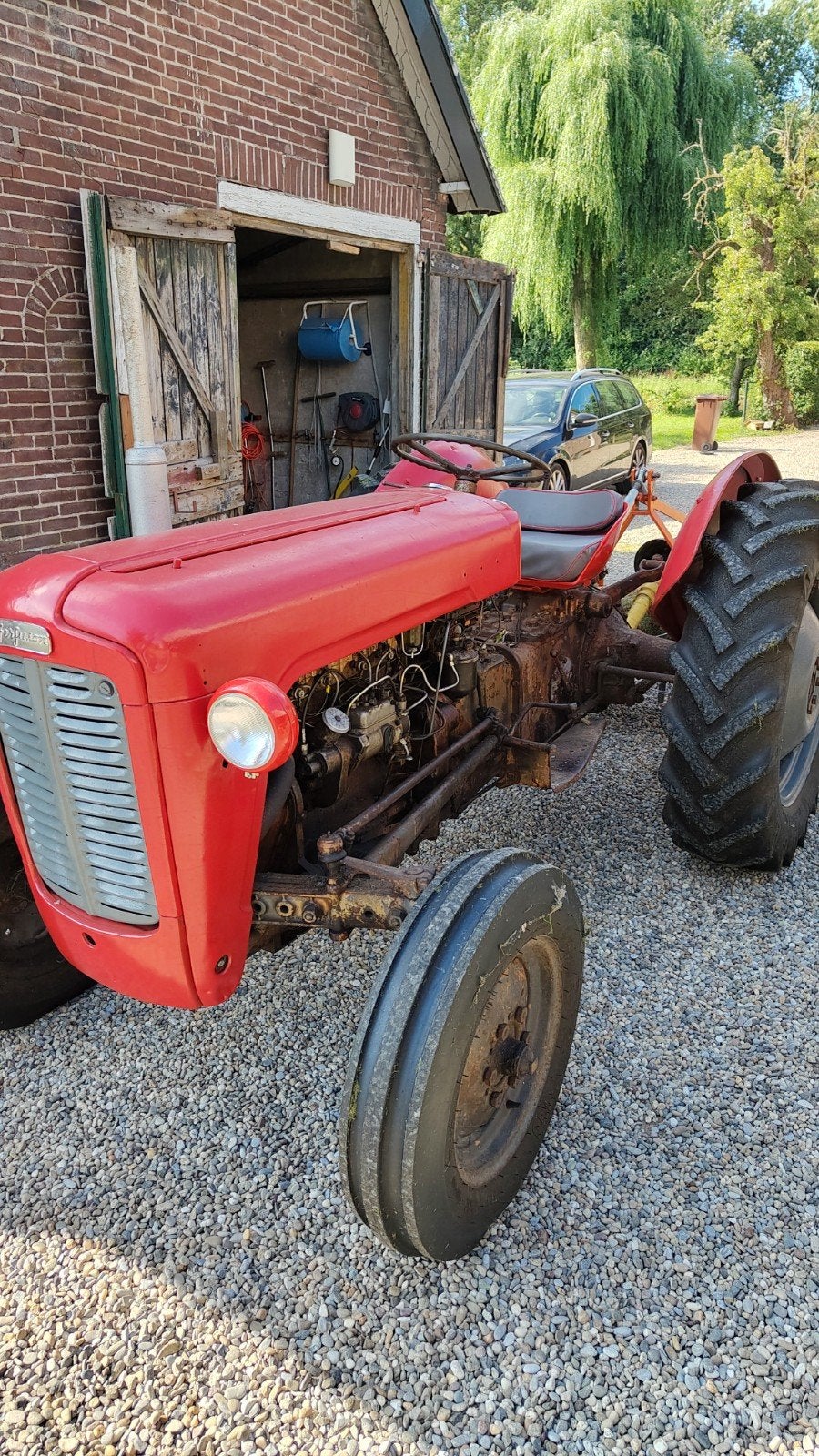 Massey Ferguson MF35/FE35 met maaideck en kiepbak, Zakelijke goederen, Agrarisch | Tractoren, Ophalen, Oldtimer, Tot 80 Pk, Massey Ferguson