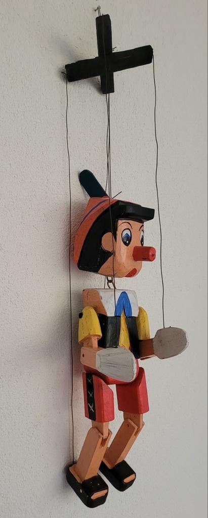 Vintage Pinokkio houten marionet, Kinderen en Baby's, Kinderkamer | Inrichting en Decoratie, Gebruikt, Ophalen of Verzenden
