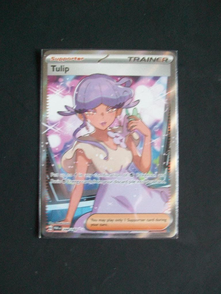 9579: Nieuwe Pokemonkaart Secret Trainer TULIP (244/182), Verzenden, Nieuw, Losse kaart, Foil