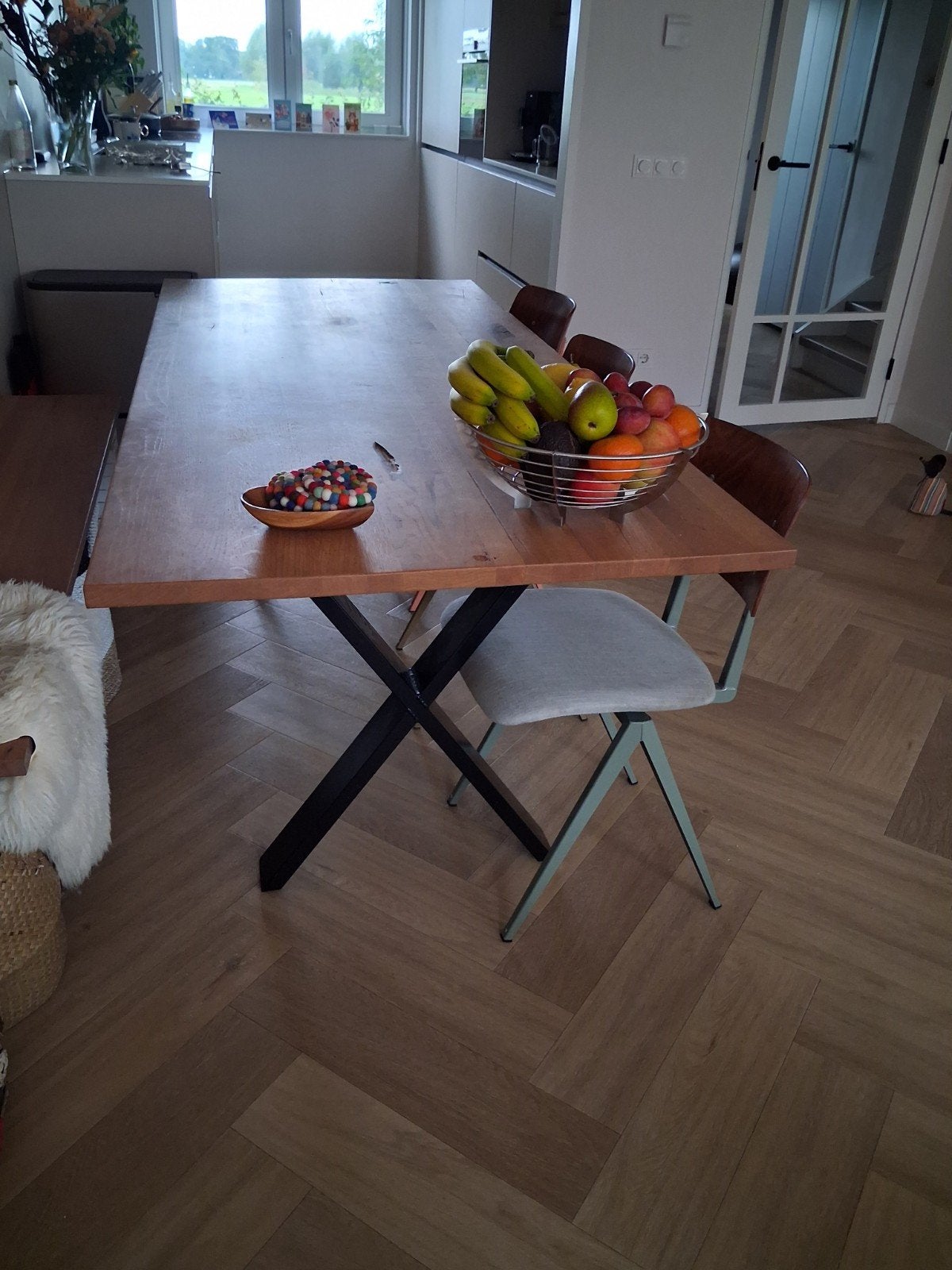 Robuuste Nijhof eettafel (200x90), Gebruikt, 50 tot 100 cm, 150 tot 200 cm, Rechthoekig