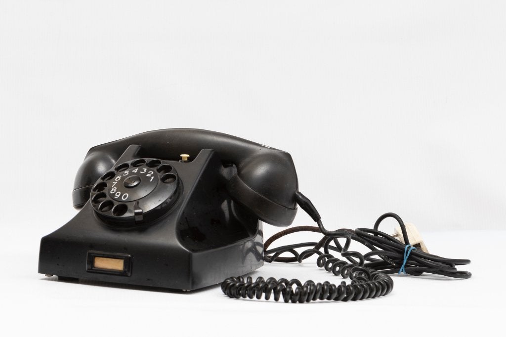 Oude PPT telefoon met meeluisterhoorn, Antiek en Kunst, Curiosa en Brocante, Ophalen of Verzenden