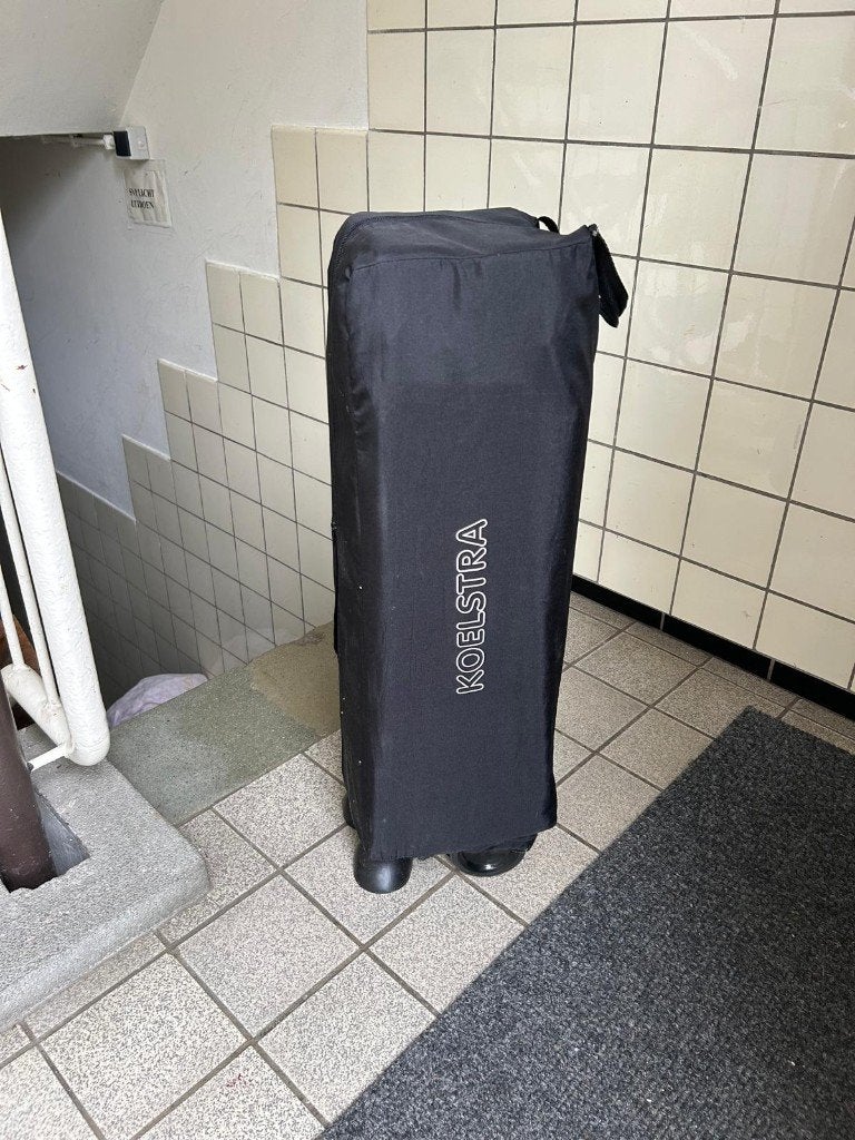 Koelstra Travelsleeper campingbedje zwart incl. draagtas, Ophalen, Gebruikt, Overige typen