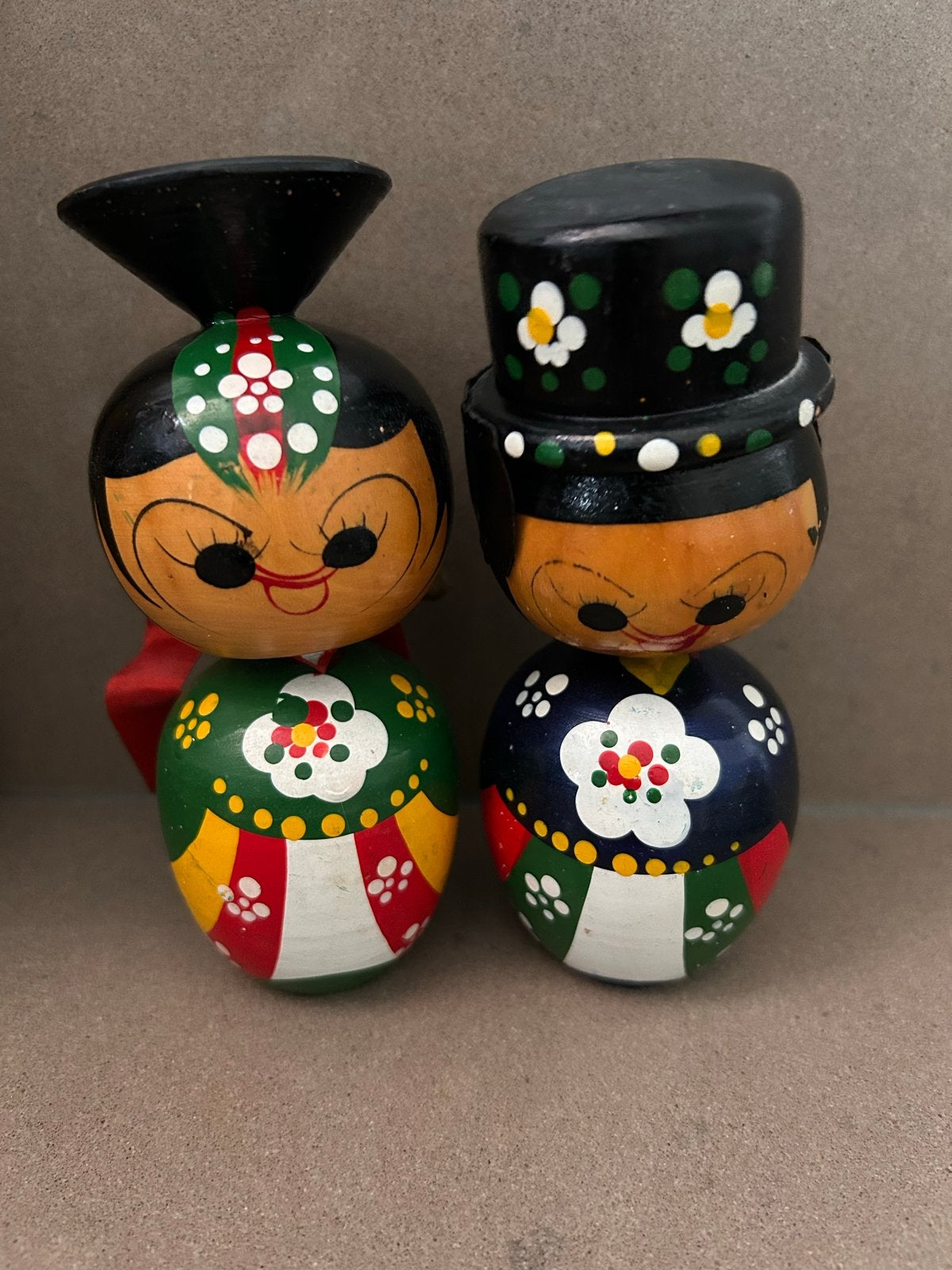 Vintage Koreaanse Bobblehead Bruidspaar (Kokeshi-stijl), Verzamelen, Ophalen of Verzenden, Gebruikt