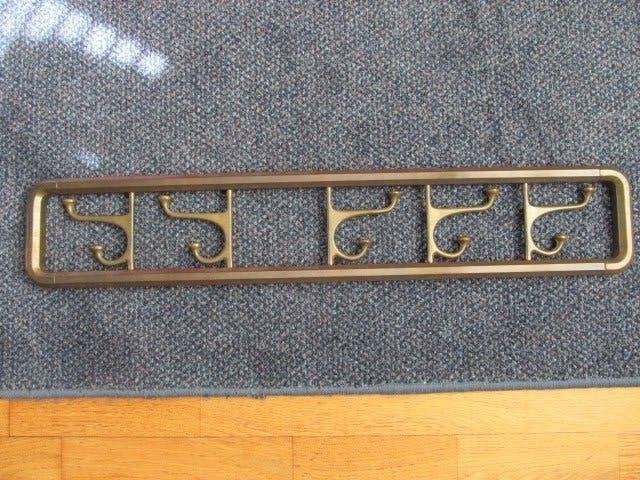Vintage Art Deco stijl wandkapstok/klapstok inklapbare haken, Wandkapstok, Gebruikt, Ophalen of Verzenden, Minder dan 100 cm