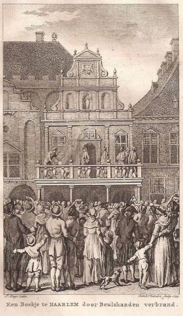 Haarlem. Een boekje te Haarlem door Beulshanden verbrand., Ophalen of Verzenden, 14 cm, 9 cm, 1700 - 1799