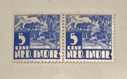 Nederlands-Indië postzegels 5 cent (2 stuks), Ophalen of Verzenden, Postfris, Nederlands-Indië