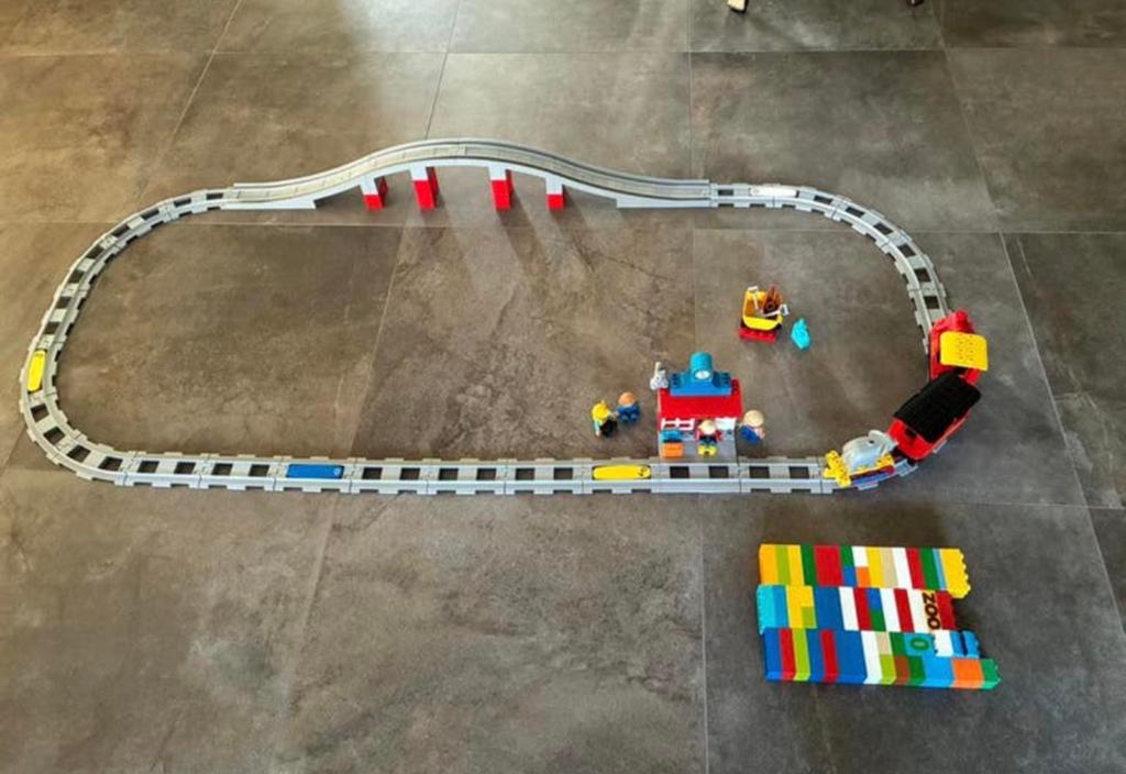 Duplo stoomtrein (10874) en Duplo Brug (10872), Ophalen of Verzenden, Zo goed als nieuw, Duplo