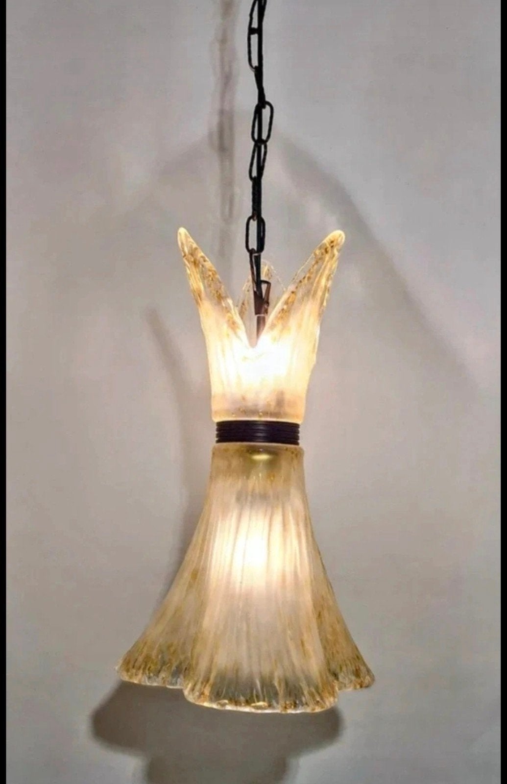 Zeldzame murano lamp door Six Lux milano, Huis en Inrichting, Mid century, Zo goed als nieuw, Glas, E27 (groot)