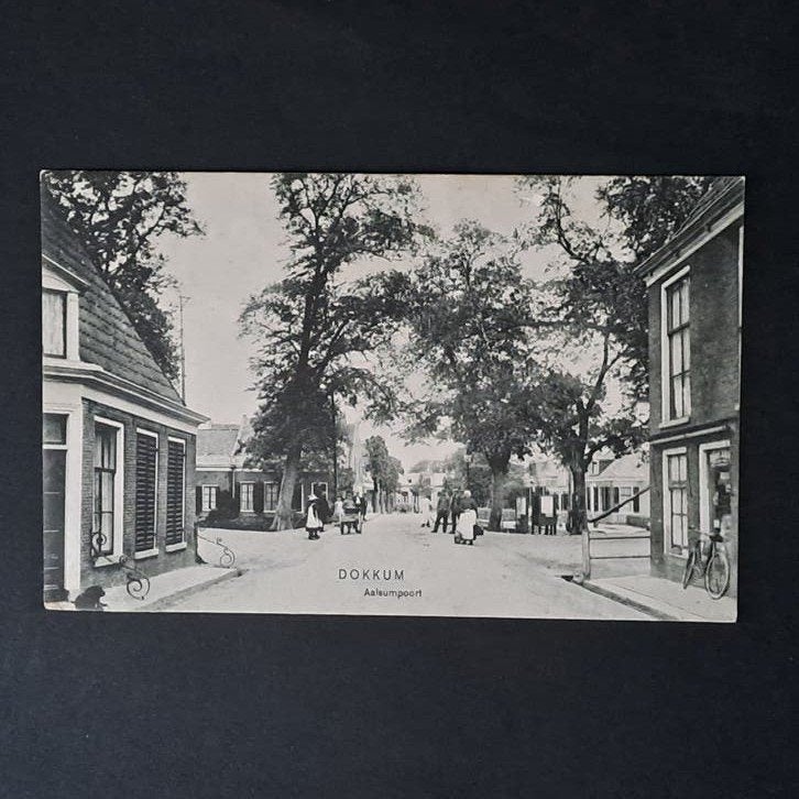 Dokkum Friesland Volk op de Aalsumerpoort 1911, Verzenden, Voor 1920, Gelopen, Friesland