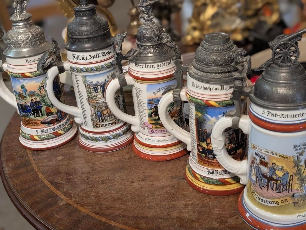 5 reservisten kruiken €425 samen, Ophalen, Onbekend, Overige soorten, Duitsland