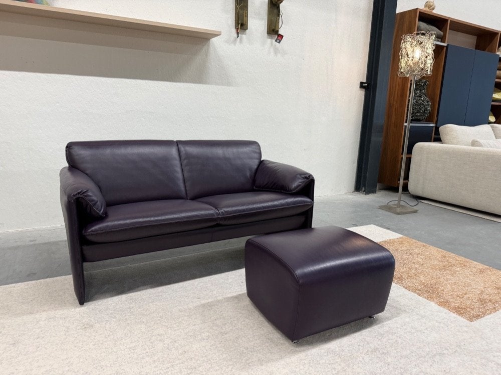 Leolux Bora Bora Bank 2 Zits Paars leer Design Poef 147, Info@leolux.nl, Tweepersoons, Ophalen of Verzenden, Rechte bank