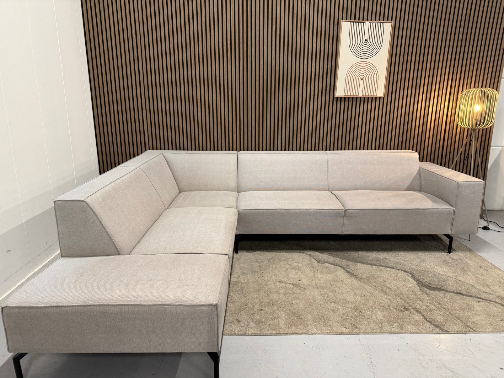 BySidde bank - Hoekbank - Beige - Gereinigd - Nette staat, 250 tot 300 cm, Hoekbank, Ophalen of Verzenden, Zo goed als nieuw