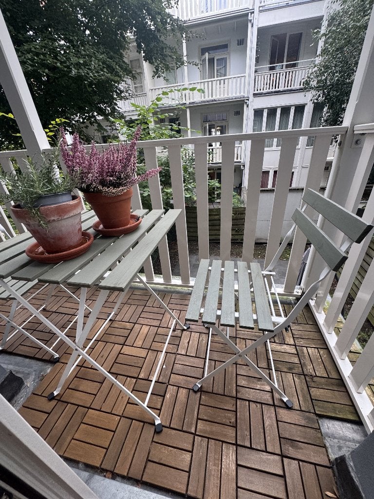 IKEA TÄRNÖ balkon/tuinset: Tafel + 2 Stoelen (mintgroen), Gebruikt, Tuinset, Hout, Eettafel